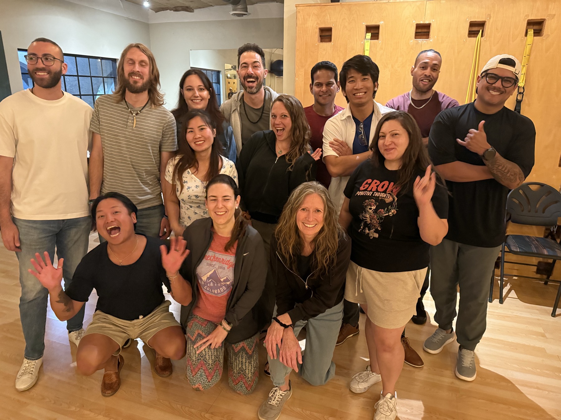 Improv Playground class — diverse group of adults laughing and connecting